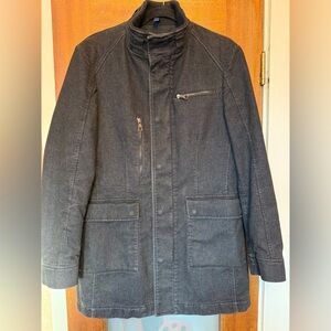 John Barritt Black Tweed Lined Mens Car Coat